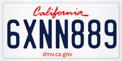 CA license plate 6XNN889
