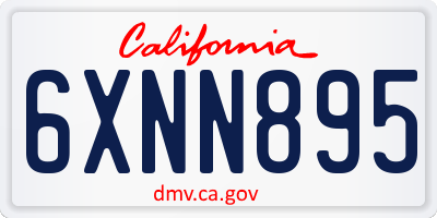 CA license plate 6XNN895