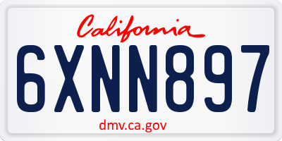 CA license plate 6XNN897