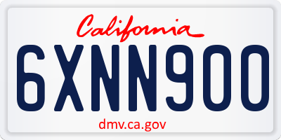 CA license plate 6XNN900