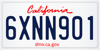 CA license plate 6XNN901