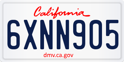 CA license plate 6XNN905
