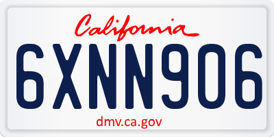 CA license plate 6XNN906