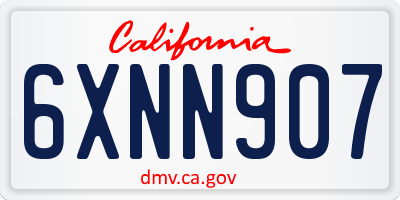 CA license plate 6XNN907