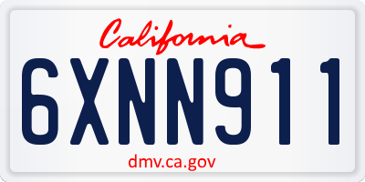 CA license plate 6XNN911