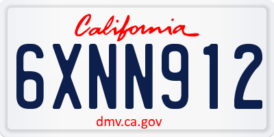 CA license plate 6XNN912