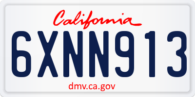 CA license plate 6XNN913