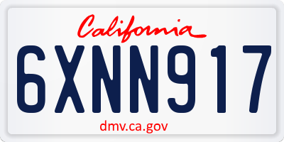 CA license plate 6XNN917