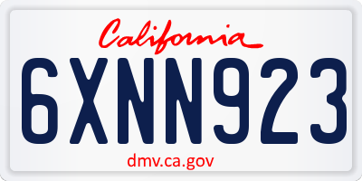 CA license plate 6XNN923