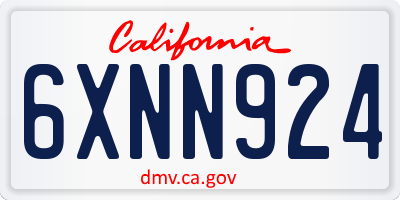 CA license plate 6XNN924