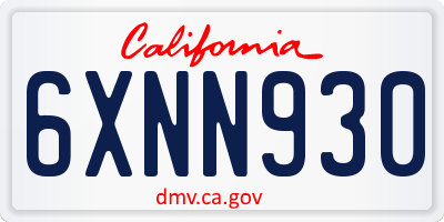 CA license plate 6XNN930