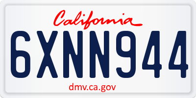 CA license plate 6XNN944