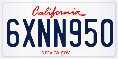 CA license plate 6XNN950
