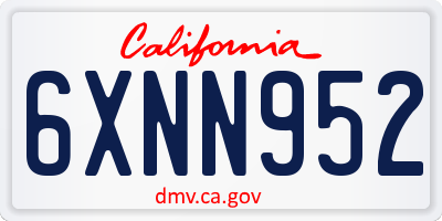 CA license plate 6XNN952