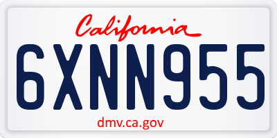 CA license plate 6XNN955