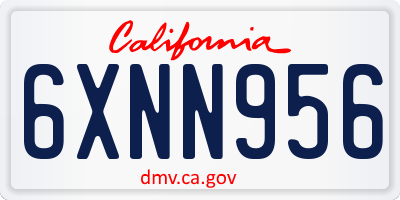 CA license plate 6XNN956