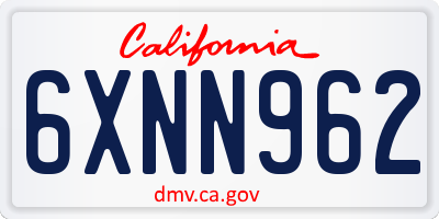 CA license plate 6XNN962