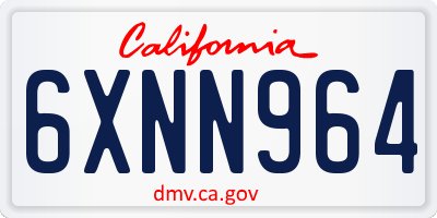 CA license plate 6XNN964