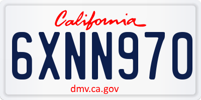 CA license plate 6XNN970