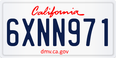 CA license plate 6XNN971
