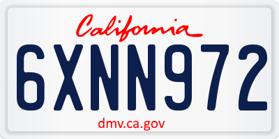CA license plate 6XNN972