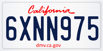 CA license plate 6XNN975