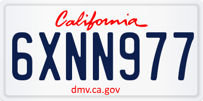 CA license plate 6XNN977