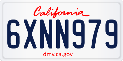 CA license plate 6XNN979