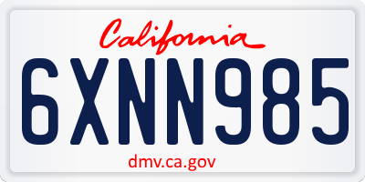 CA license plate 6XNN985