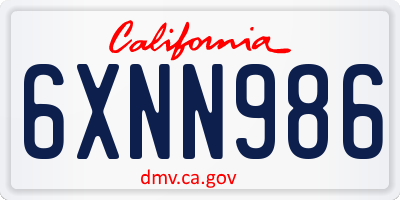 CA license plate 6XNN986