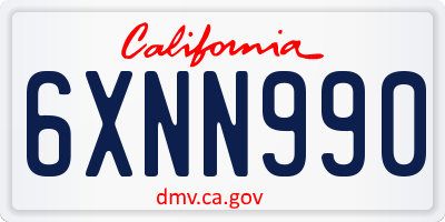 CA license plate 6XNN990