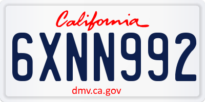 CA license plate 6XNN992