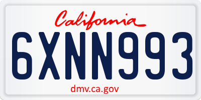 CA license plate 6XNN993