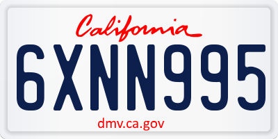 CA license plate 6XNN995