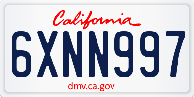 CA license plate 6XNN997