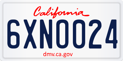 CA license plate 6XNO024