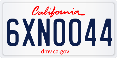 CA license plate 6XNO044