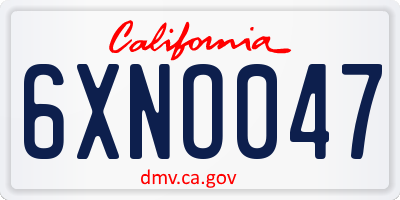 CA license plate 6XNO047