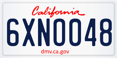 CA license plate 6XNO048