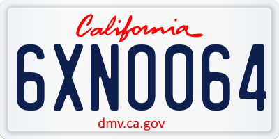 CA license plate 6XNO064