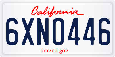 CA license plate 6XNO446