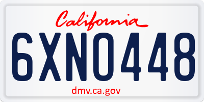 CA license plate 6XNO448