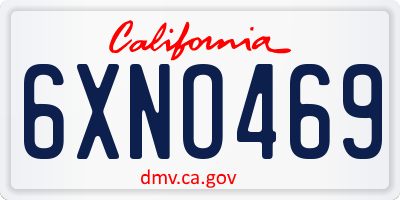 CA license plate 6XNO469