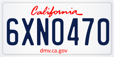 CA license plate 6XNO470