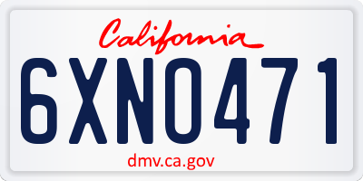 CA license plate 6XNO471