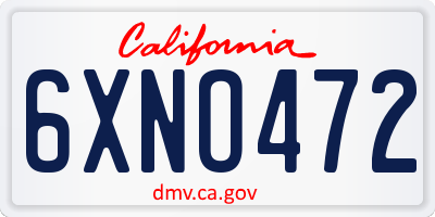 CA license plate 6XNO472