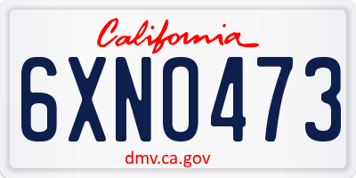 CA license plate 6XNO473