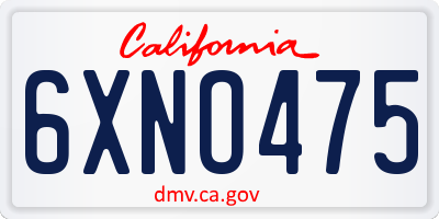 CA license plate 6XNO475