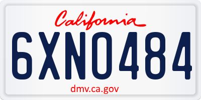 CA license plate 6XNO484