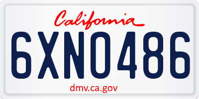 CA license plate 6XNO486